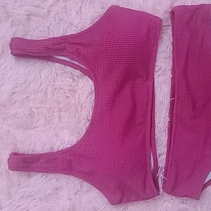 Hot Pink 2 Piece Bathing Suit Barbie Pink Size Large